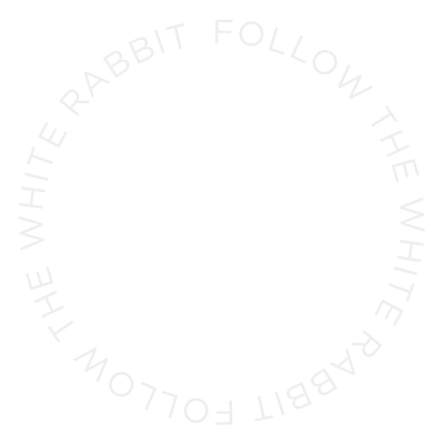 Follow the White Rabbit Schriftzug